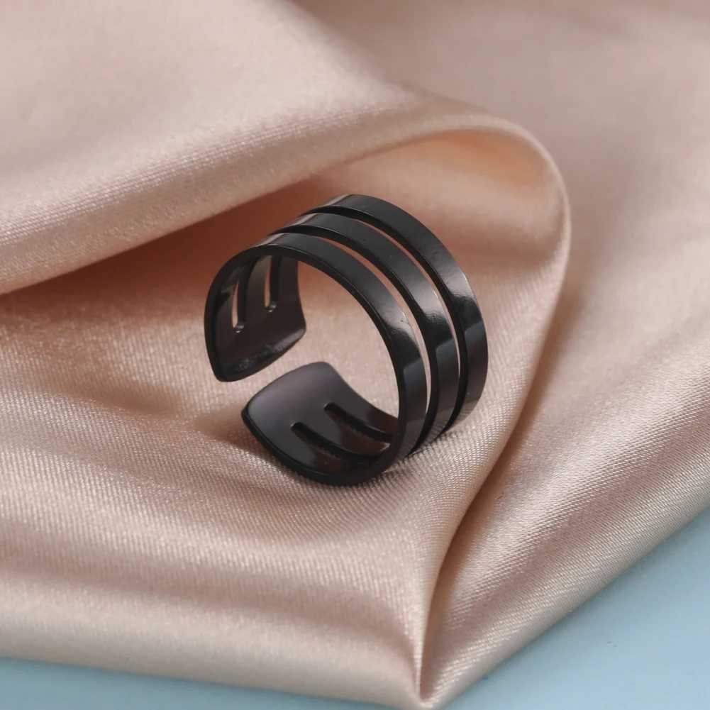 Unift Stainless Steel Simple Geometric Ring Men Women Adjustable Finger Rings Trendy Couple Minimalist Jewelry Accessories Gift S250716
