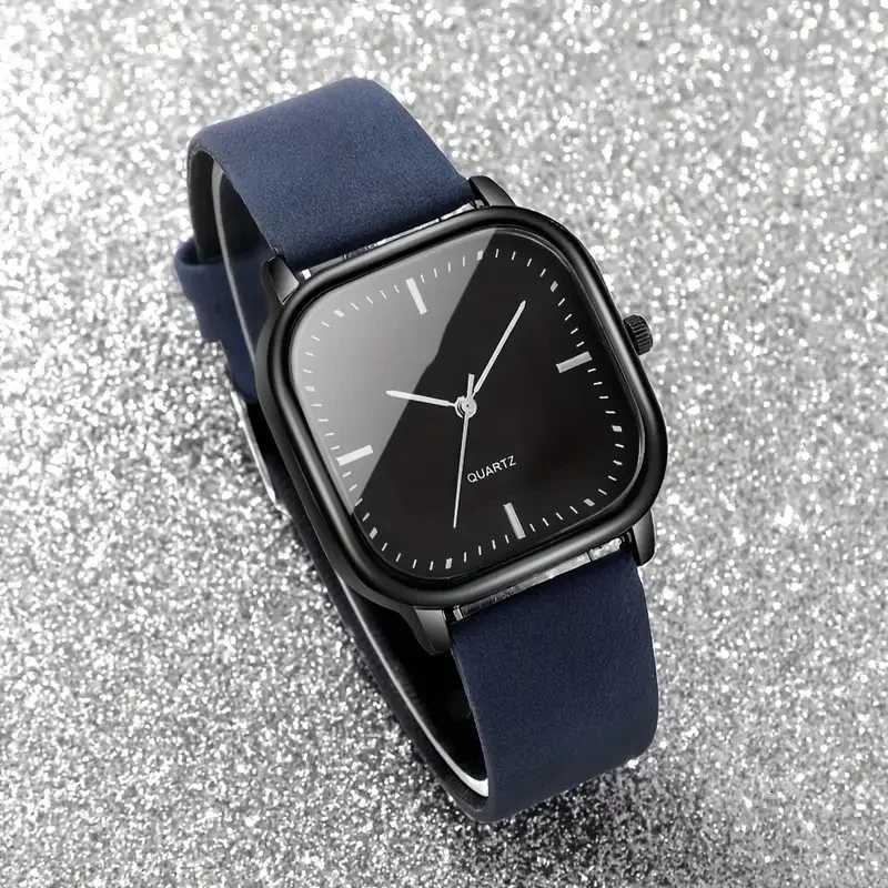Two-piece mens Quartz with black brown strap Y250715