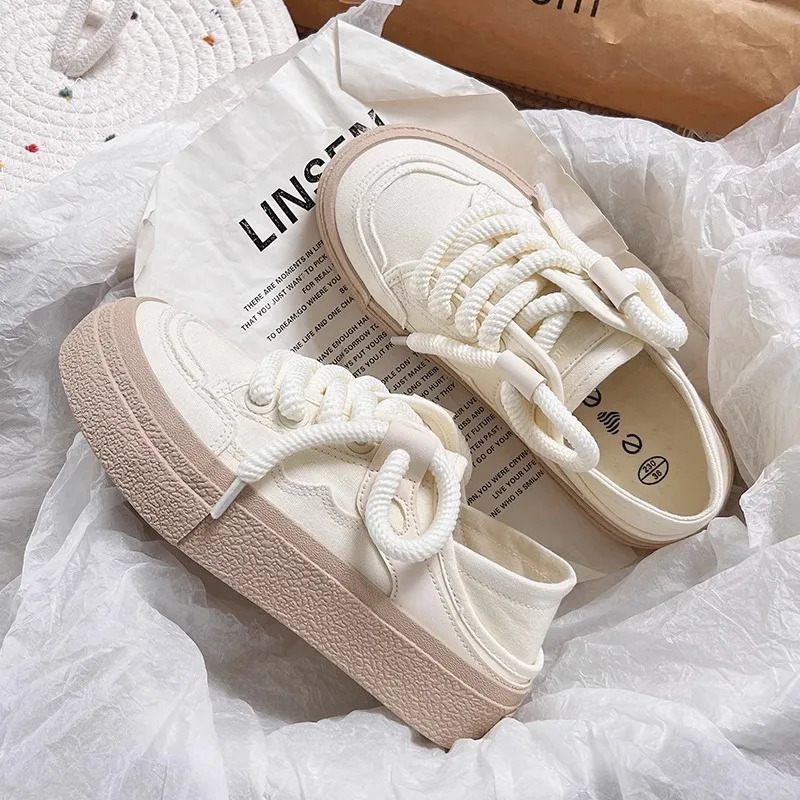 Thick Soled Canvas Fashionable Versatile with Increased Height Board Shoes for Comfort Breathability Two Pairs of Canvas Shoes 250712