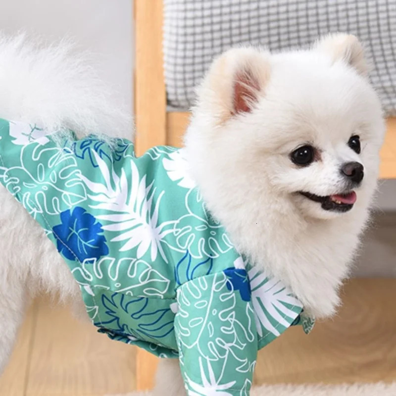 Summer Dog Clothes Hawaiian Style Pet Beach Shirts Fashion Puppy Vest Coconut Print Cat Shirt Chihuahua Yorkies Clothes 250711