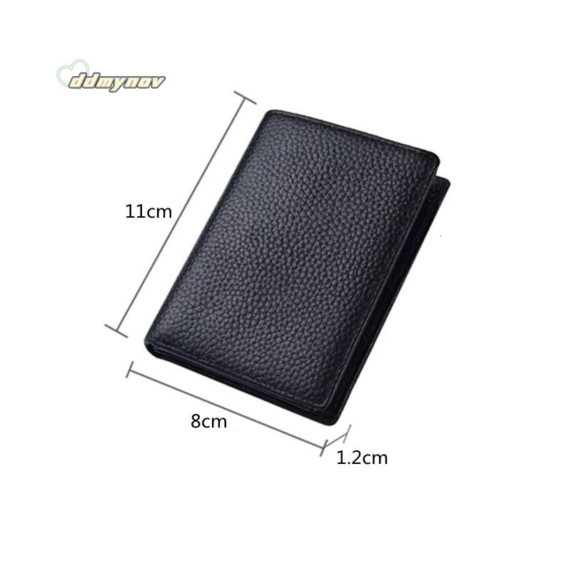 Classical Cowhide Leather Mens Wallets ID Credit Card Holders Short Coin Purses Money Bag Clip Driver License Cover ddmynov