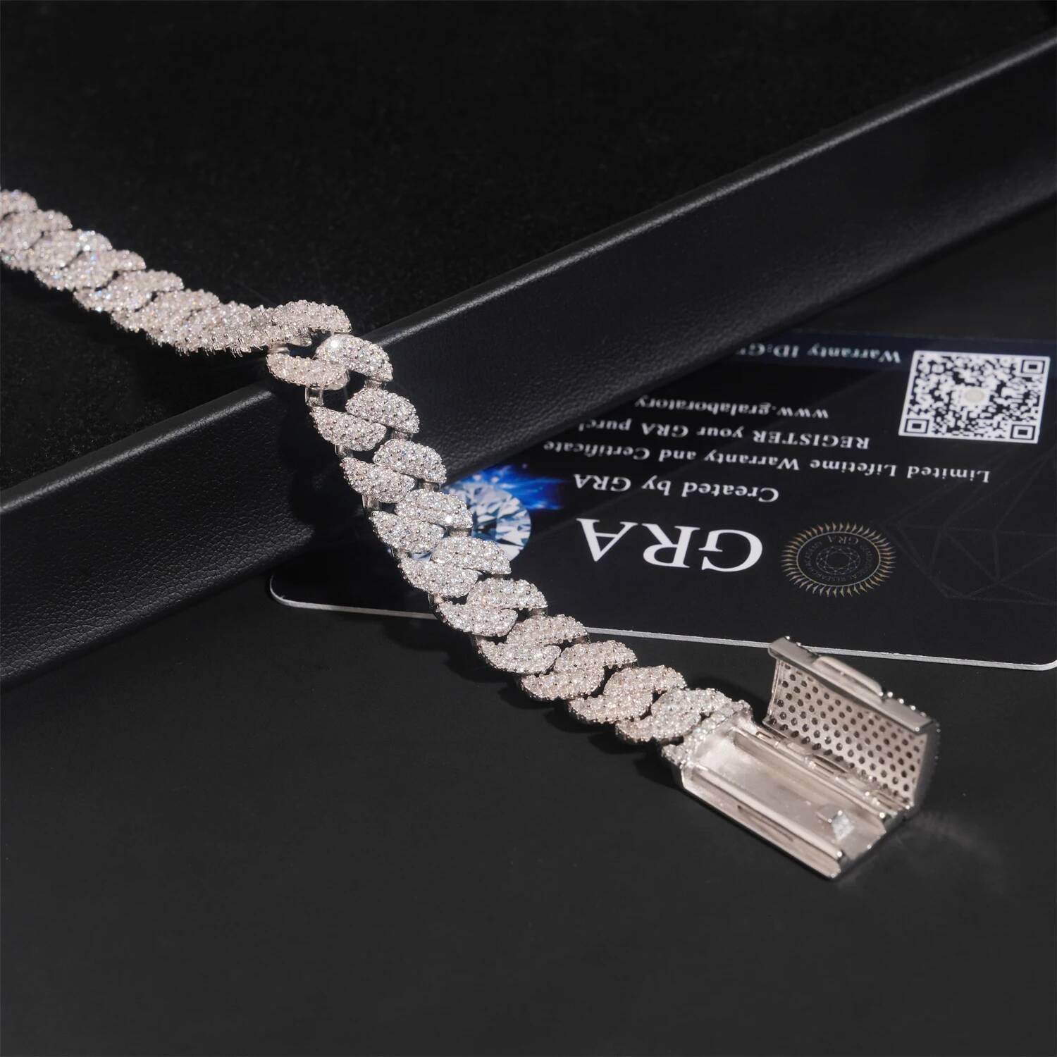 Hip Hop Jewelry Men Cuban Necklace Sterling Silver 925 D Color VVS Moissanite Diamond 10MM Width Cuban Link Chain