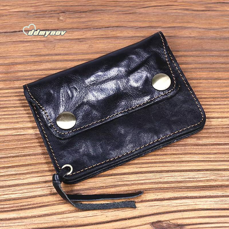 100 Genuine Leather Wallet For Men Male Brand Vintage Handmade Short Small Mens Purse Card Holder With Zipper Coin Pocket Bag ddmynov
