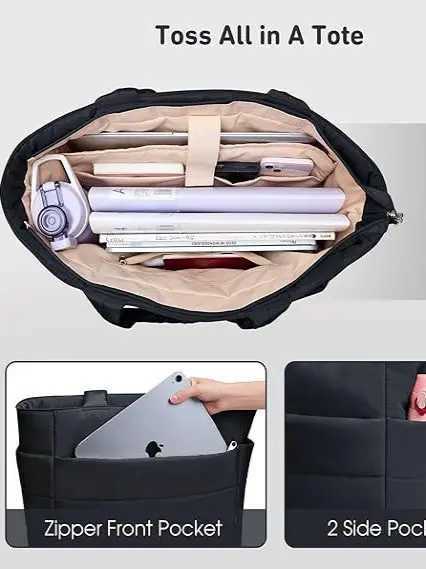 New Ladies Lightweight Tote Bag Laptop Bag Crossbody Casual Handbag Single oulder Bag Sli Nylon Fabric Square ape