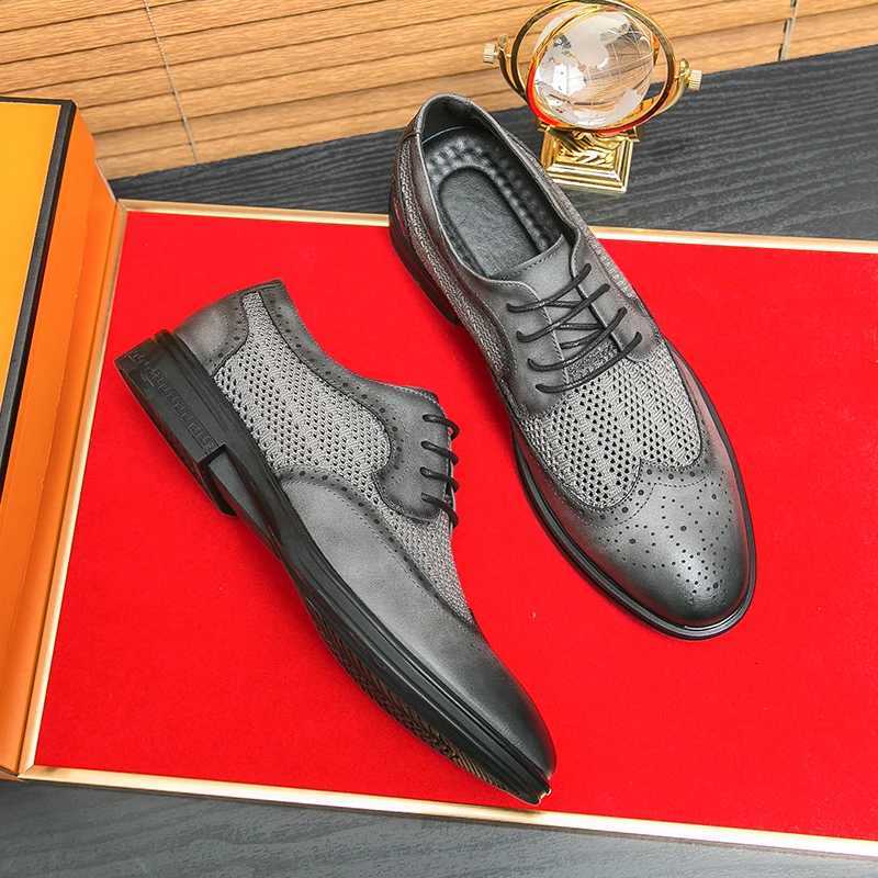 New Fashion Summer Shoes Men Casual Shoes Mesh Outdoor Breathable Slip-On Flats Men Business Derby Office Shoes Driving Shoes W250716