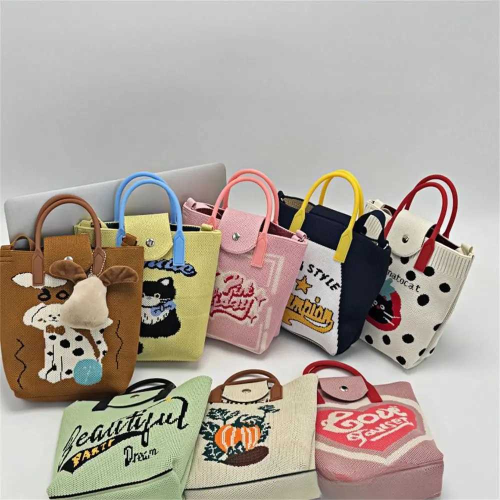 Women Girls Large Capacity Knitted Shoulder Bags Lightweight Messenger Bags Underarm Bags Handmade Handbags Tote Bags