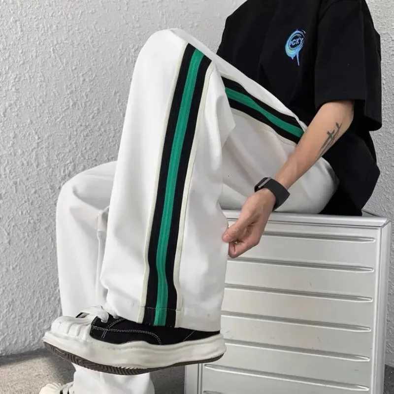 Male Sweat Pants Track Sport Trousers Straight Sweatpants for Men Athletic Stripe Wide Leg Black Stylish Casual New Items in Y2k y250716