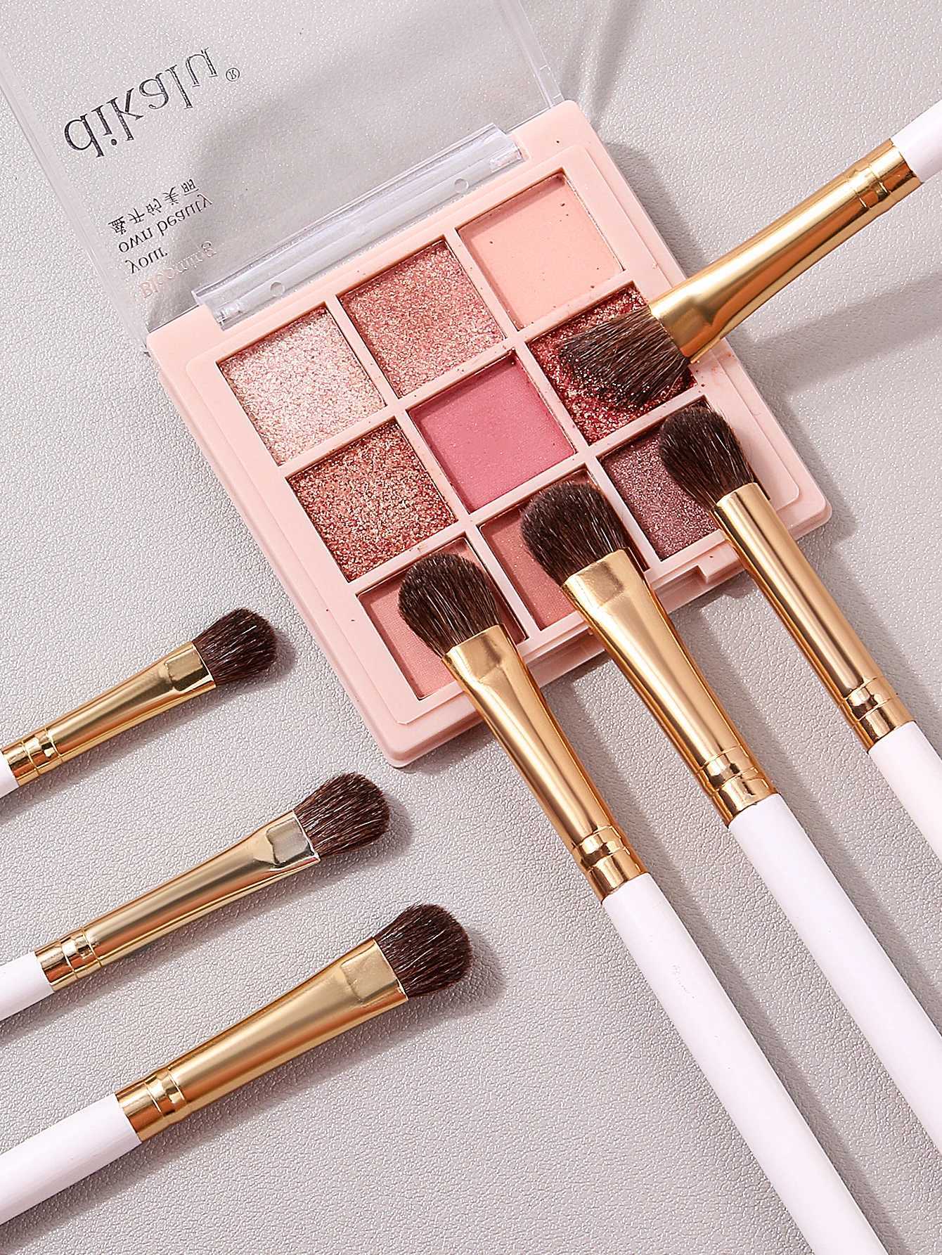 7Pcs Eyeshadow Makeup Brushes Set Natural Animal Horse Pony Soft Hair Cosmetics Blending Smudge Shader Brush Beauty Kit XJ2500716