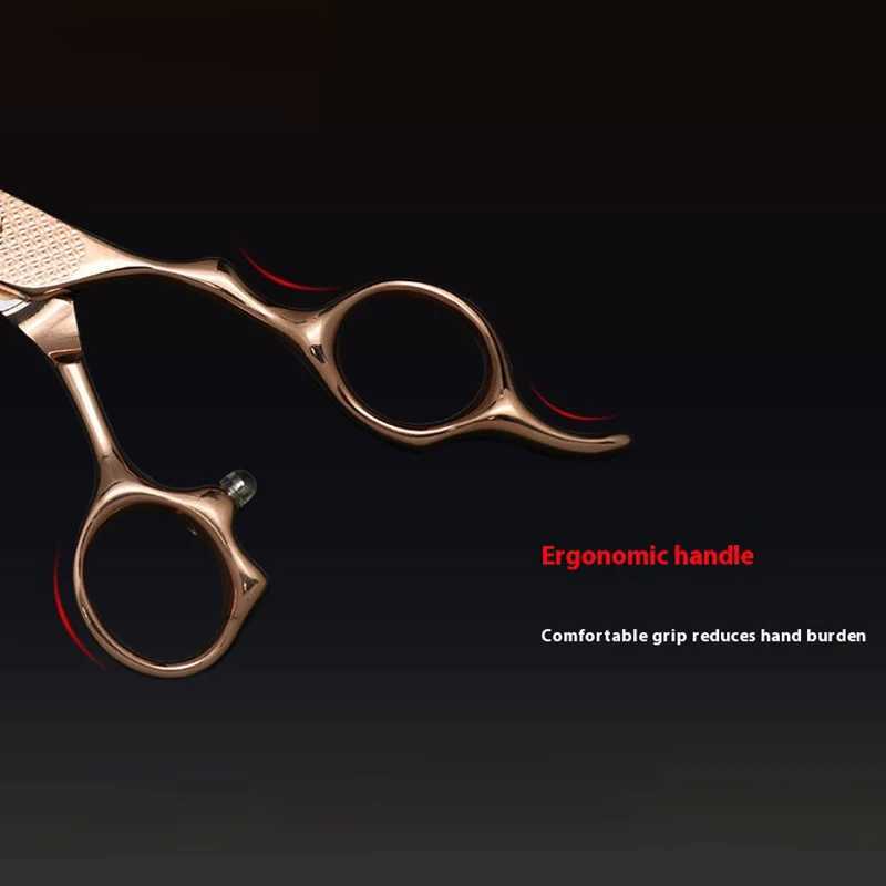 6Inch VG10 Salon Hair Stylist Professional Hairdressing Scissors Rose Gold Flat Teeth Thinning Shears W250716