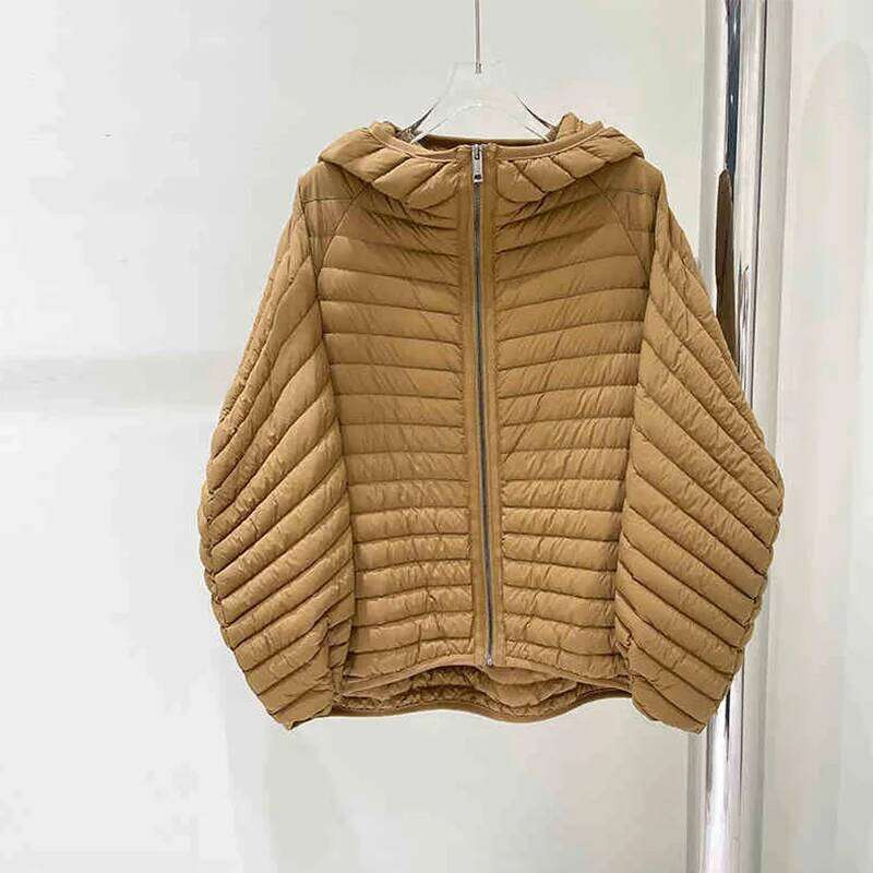 JANVENY 2025 New In Winter Short Puffer Jacket Women Ultra Light Loose 90% White Duck Down Coat Female Hooded Thin Parka Outwear MDNG