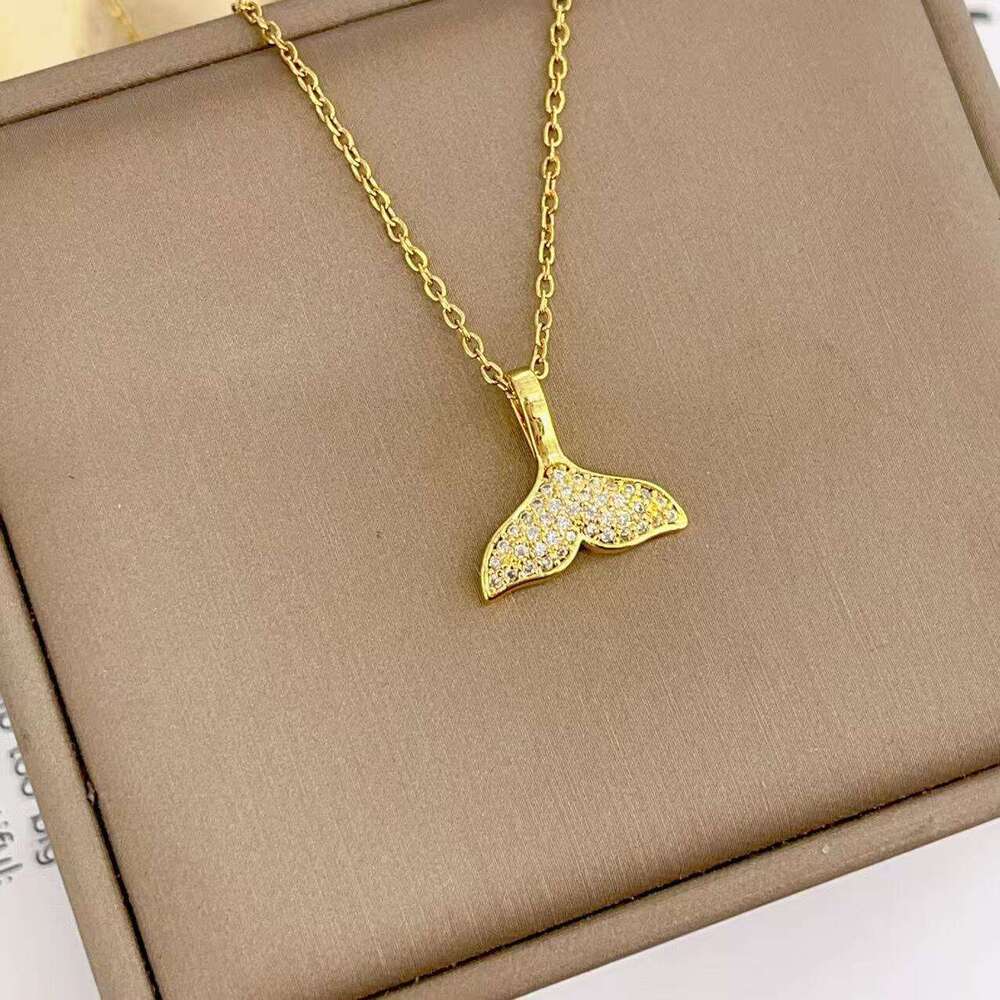 Mermaid Tail Necklace Design Sense Niche Light Minimalist Pendant Collarbone Chain 717