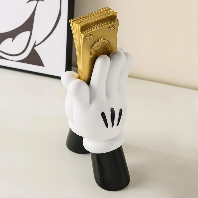 Esthetic Hand Figurines Creative Resin Worship Money Statue Funny Sculpture Desktop Decor Luxury Living Room Luxury Decoration 250725