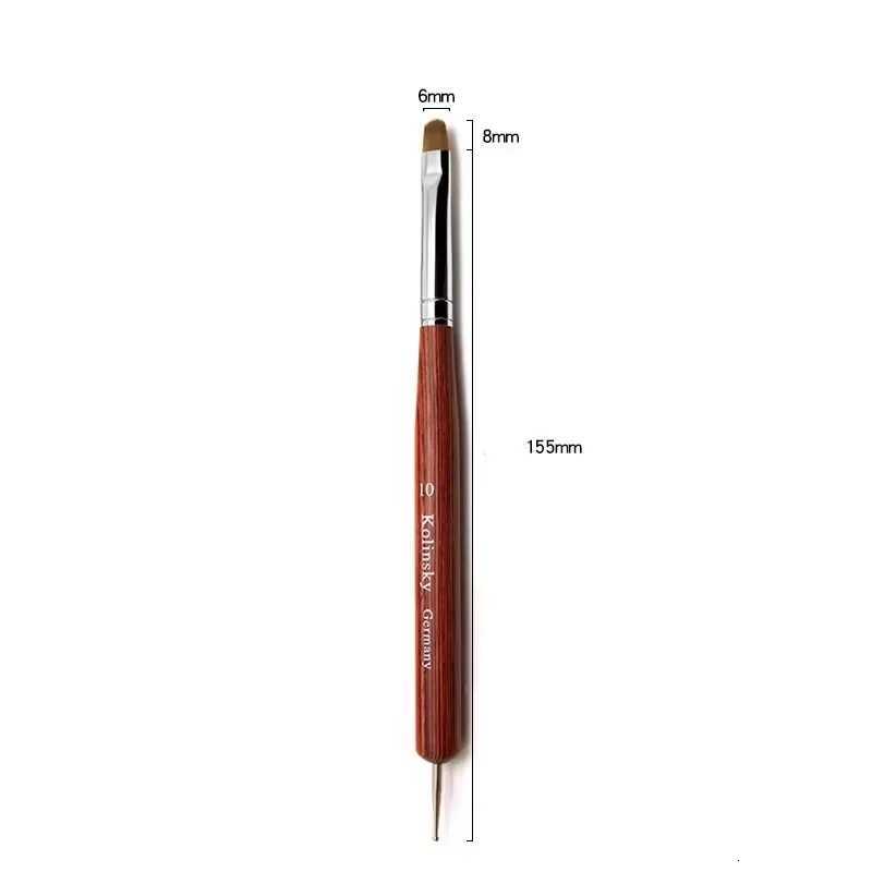 Kolinsky French Nail Art Brush Dual End Nail Art Dotting Pen Acrylic Drawing Rhinestone Gel Painting with Wooden HandleXJ2500716