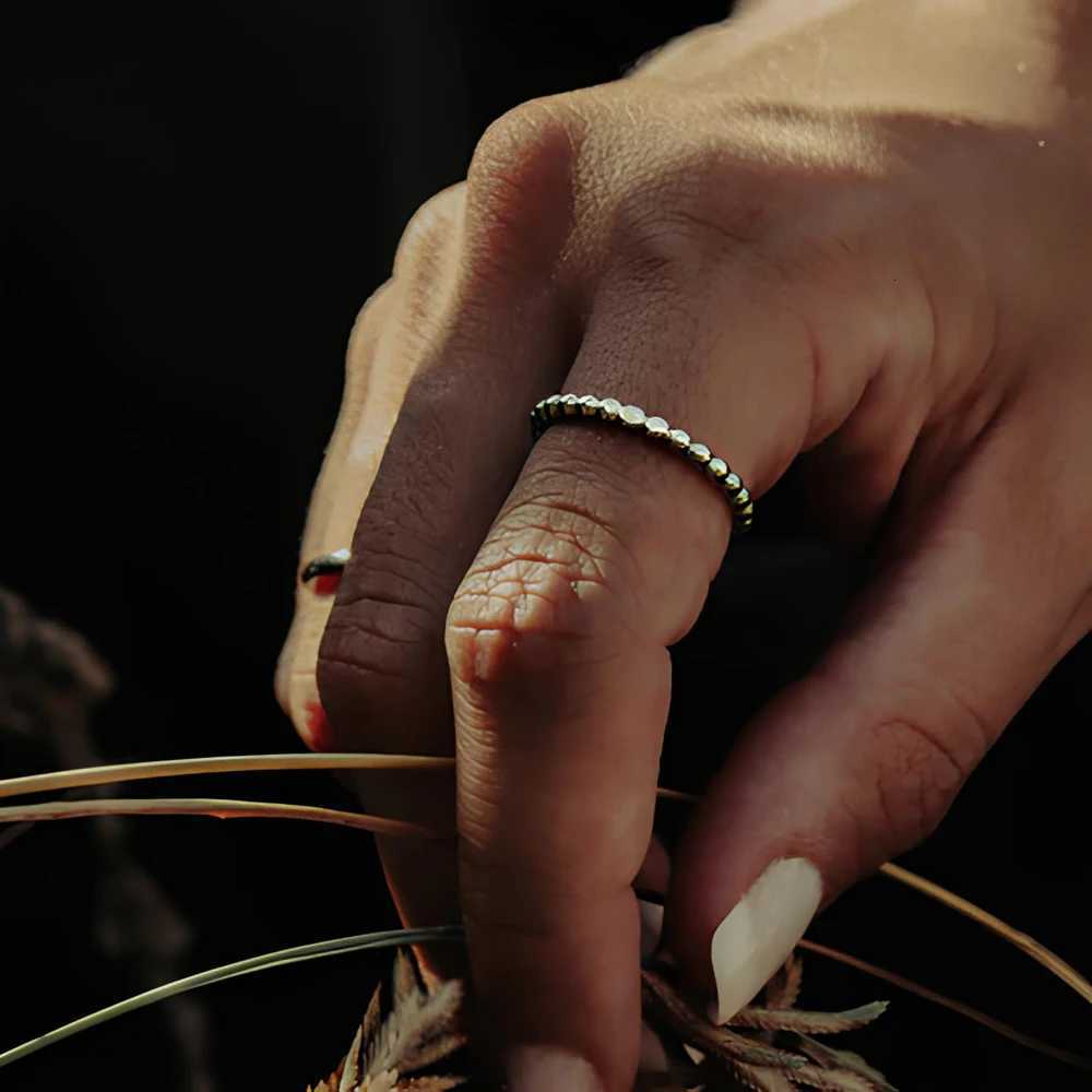 Fashion Beaded Stacking Rings High Quality Stainless Steel Men Jewelry Gift Simple Beads Water Ripple Ring For Women CSR0004 S250716