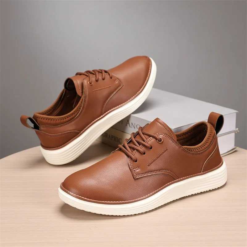Lightweight Cheap Shoes for Men Fashion Brown Mens Leather Shoes Big Size 47 Comfortable Casual Shoes Men Shoes for Men W250716