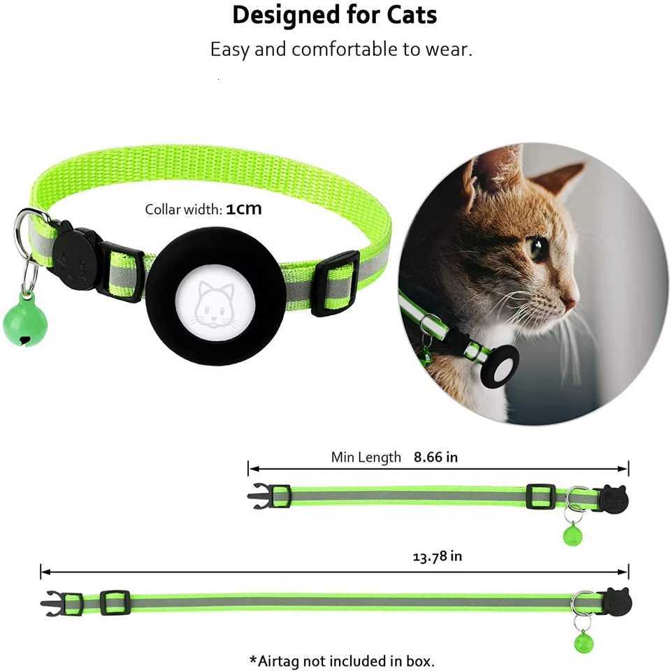 Pet Cat GPS Tracking with Holder Reflective Cat Collar with Bell Ring Locator Pet Accessories paw LL250716