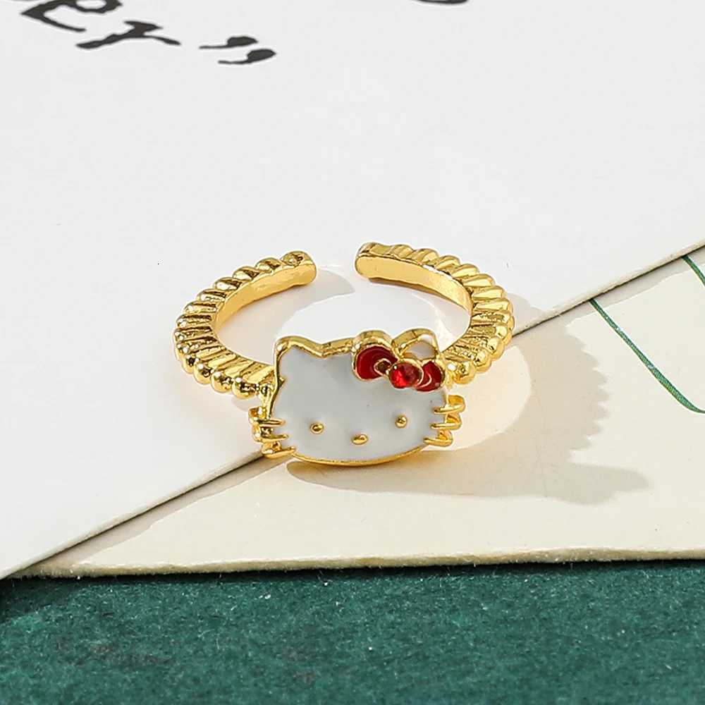 Sanrio New Sanrio Hello Kitty Open Rings Women Cartoon Simple Trendy Rings Sweet Girl Ring Cute Little Cat Ring Gift w250716