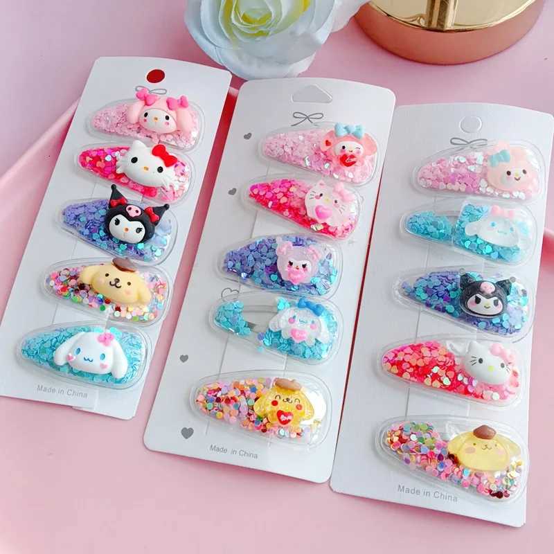 Sanrio Hairpin Kawaii My Melody Kuromi Cinnamoroll Hello Kitty Hair Clip Girls Hair Accessories w250716