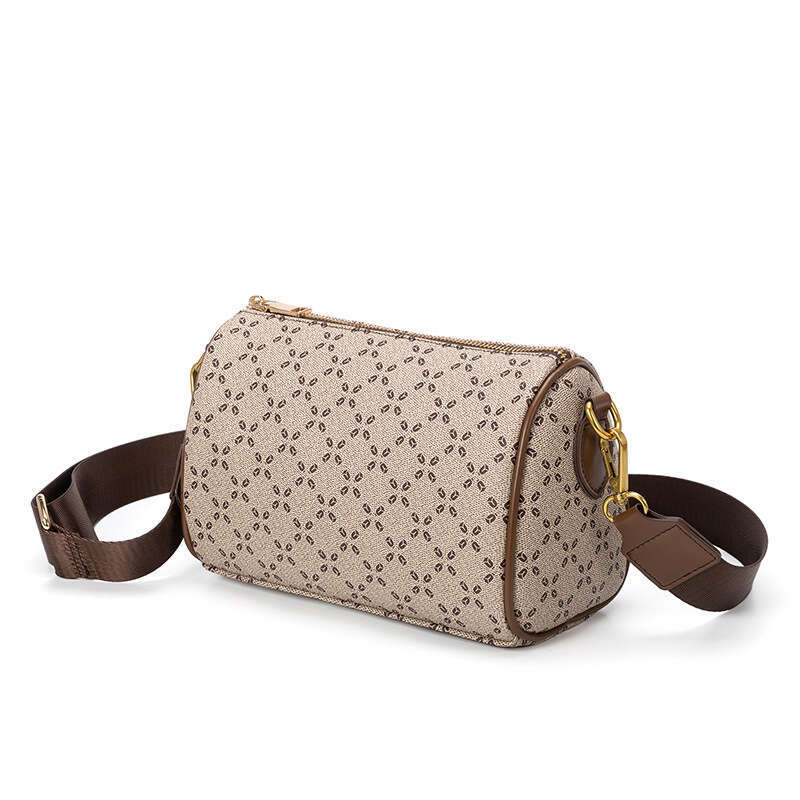Crossbody New Printed Boston Wide Shoulder Strap Cylinder Casual Women's Small Bag