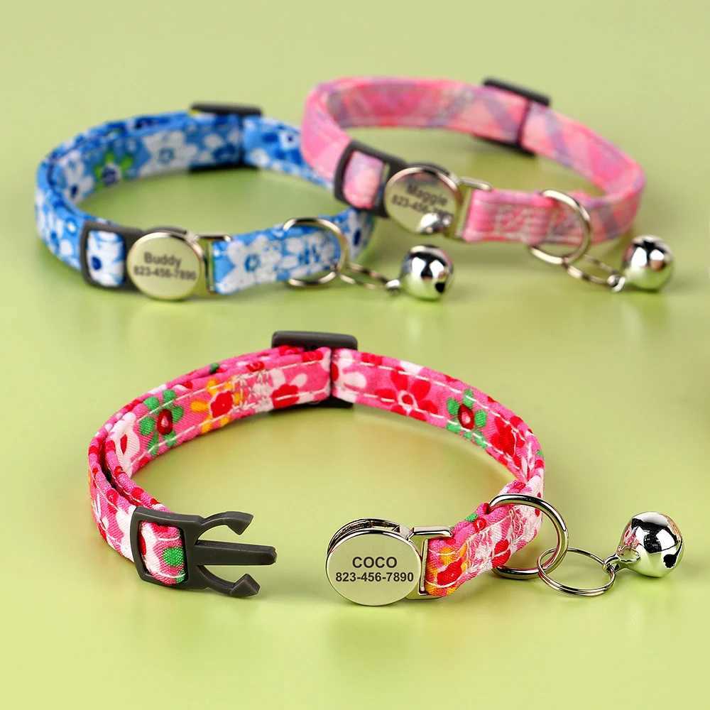 ute Nylon Cat Collar with Bell Personalized Cats Collars Free Safe Breakaway Kitten Necklace Chuitsk Release For Cats LL250716