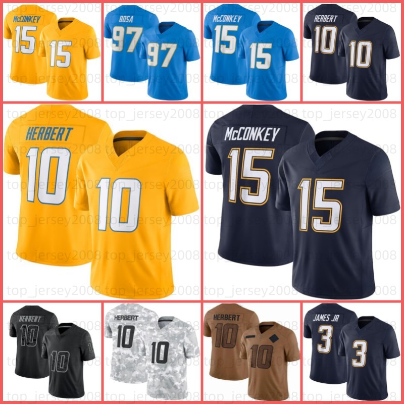 Ladd McConkey 10 Justin Herbert Quentin Johnston Football Jersey Omarion Hampton Najee Harris Derwin James Jr. Austin Ekeler Mike Williams LaDainian Tomlinson