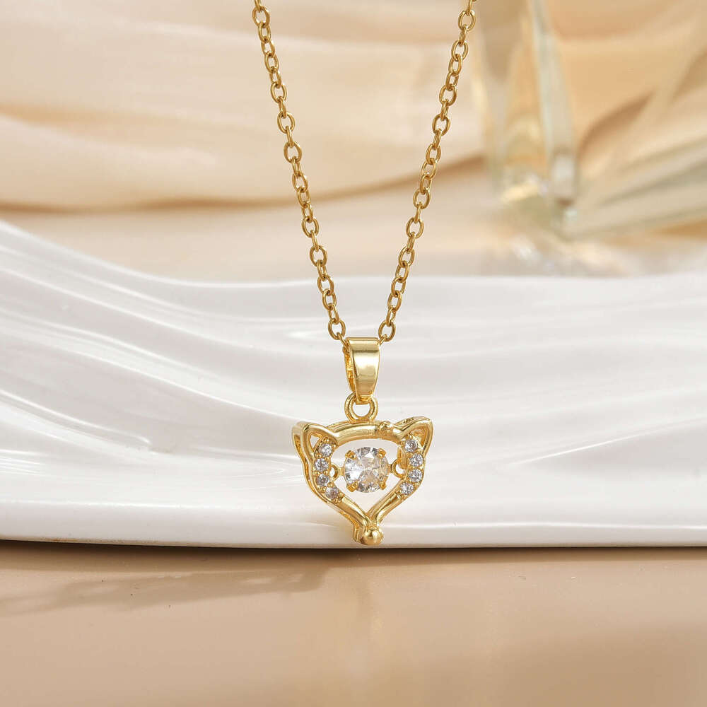 Cute Little Fox Dynamic Niche Light Fashion High-End Necklace Elegant Versatile Collarbone Chain F89
