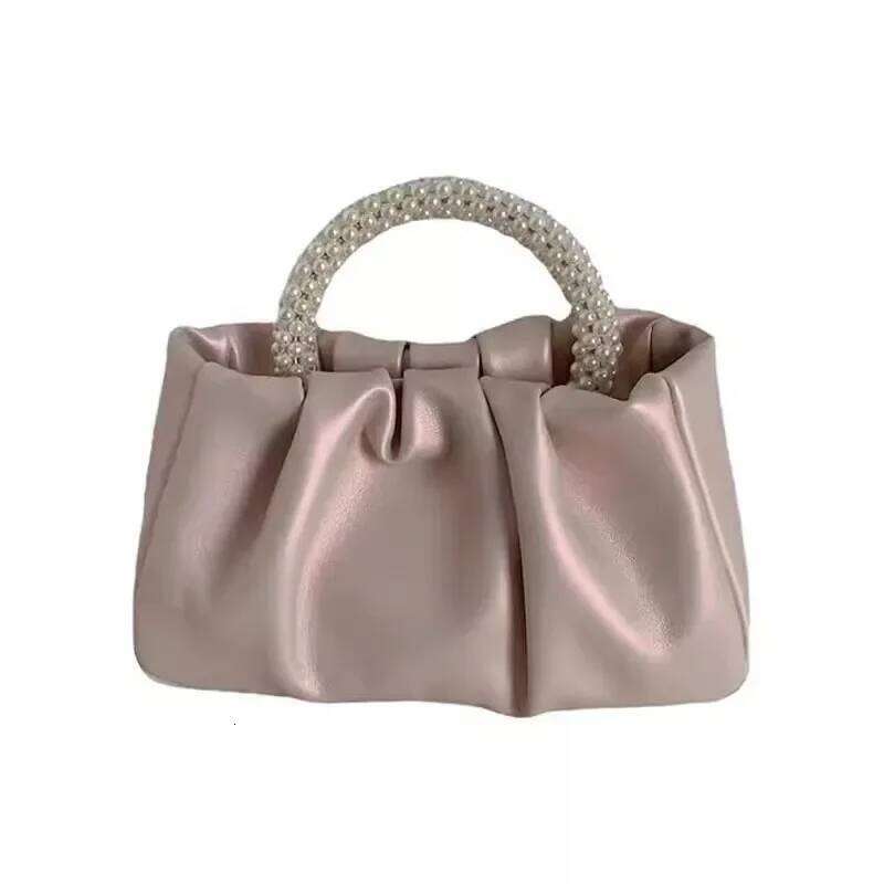 2024 New Pearl Handbag Female Fashion All Fold Crossbody Cloud Mini Mobile Phone Bag