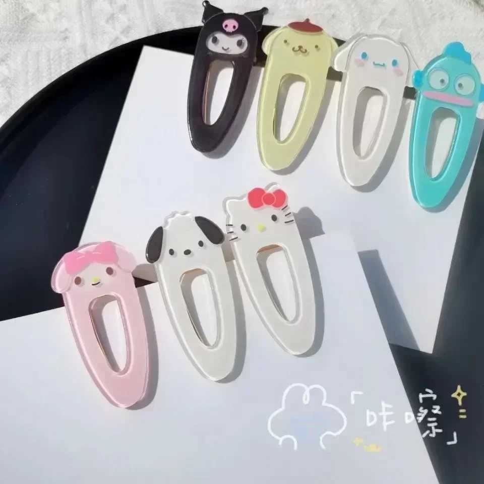 Sanrio Hairpin Pin Cartoon Hello Kitty Kuromi Girls Barrettes Bangs Clips Women Girls Hair Slides Clips Jewelry Gifts w250716