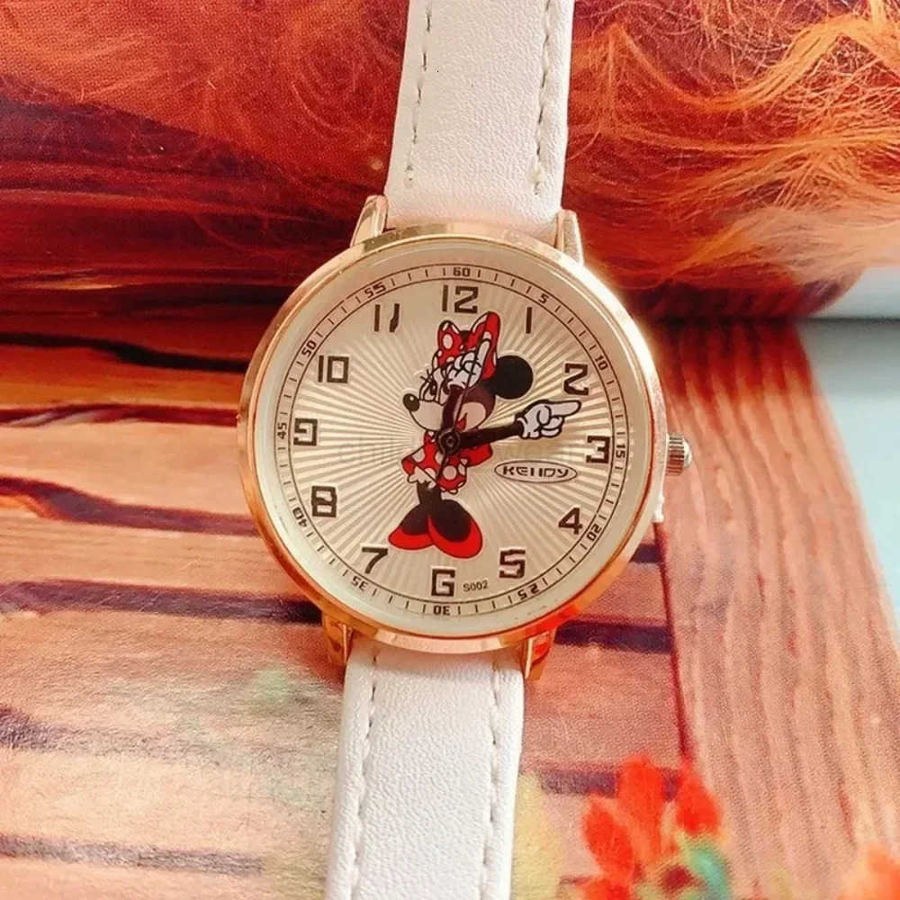 Disney Mickey Mouse Minnie Childrens Watches Fashion Cute Cartoon Quartz Watch Small Dial Wristwatch Ladies Dress Watch W20250716