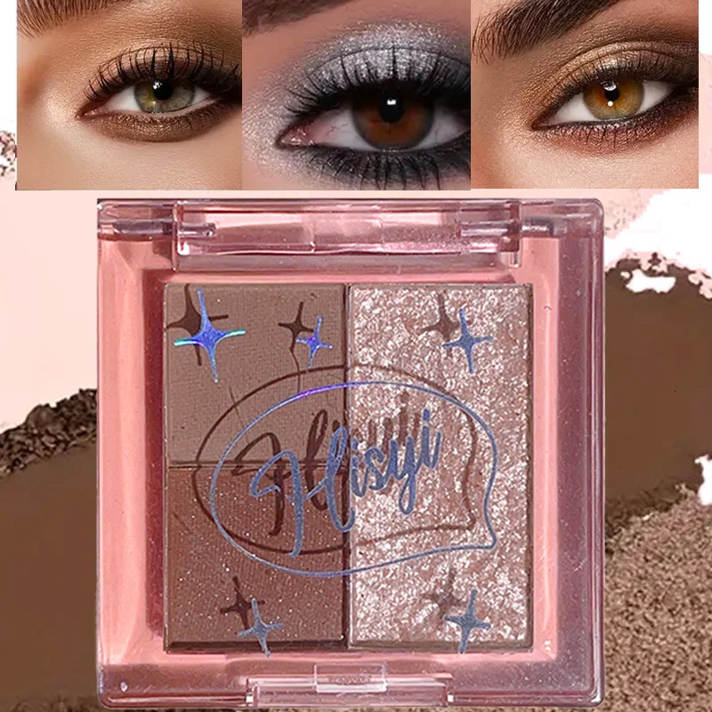 3-Color Eyeshadow Palette Compact Lightweight Matte Glitter Earthy Nude Tones Highly Pigmented Smudge-Proof Make up 250712