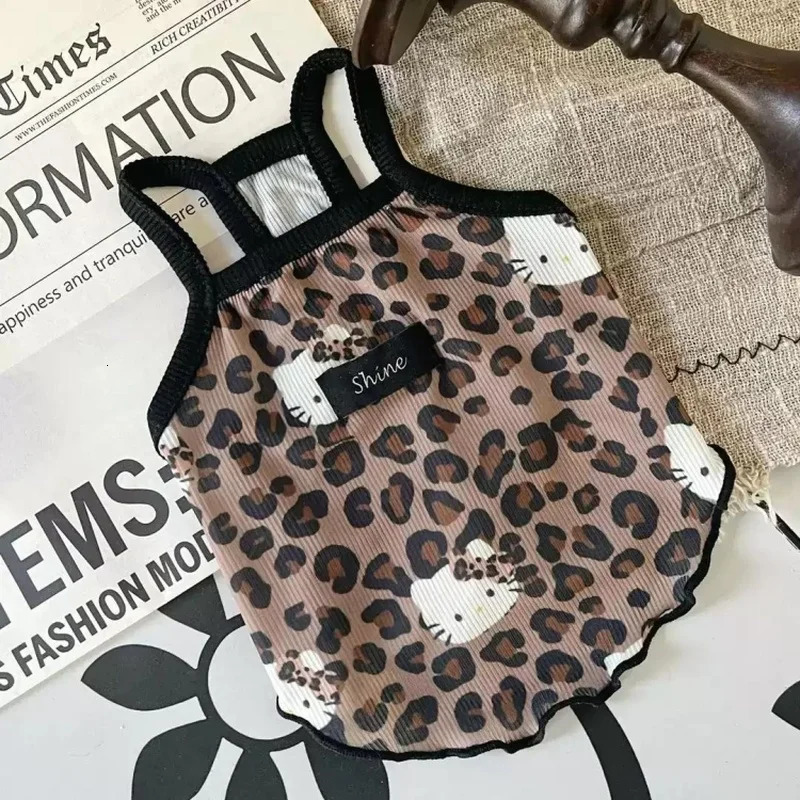 Spring Summer Pet Clothes Spice Girls Wind Suspenders LeopardPrint Kitty Ice Silk And Cool Fabrics Cats Dogs Wear Them 250711