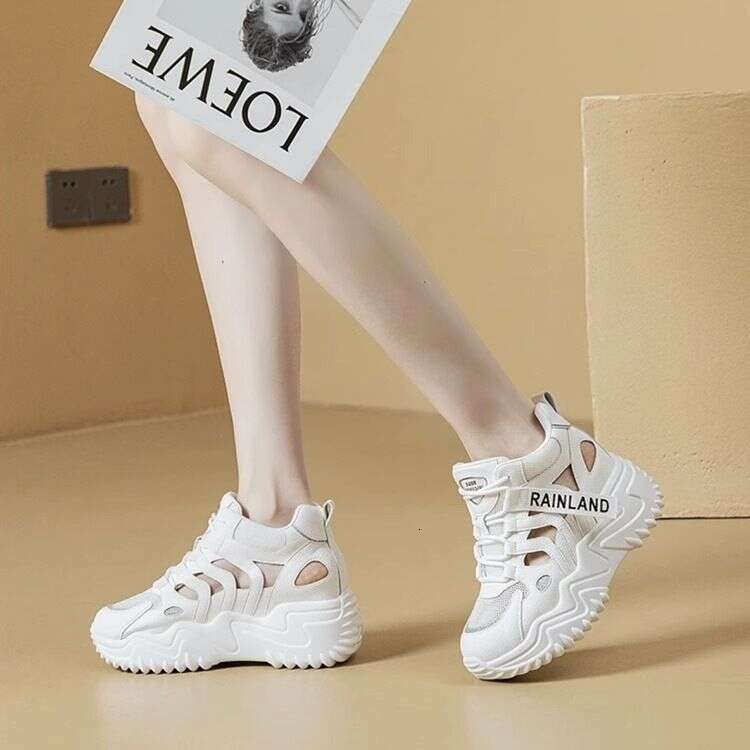 Pre-Order Trendy Dad Shoes for Women Summer 2024 New Hollow Mesh Versatile Thick-Soled Casual