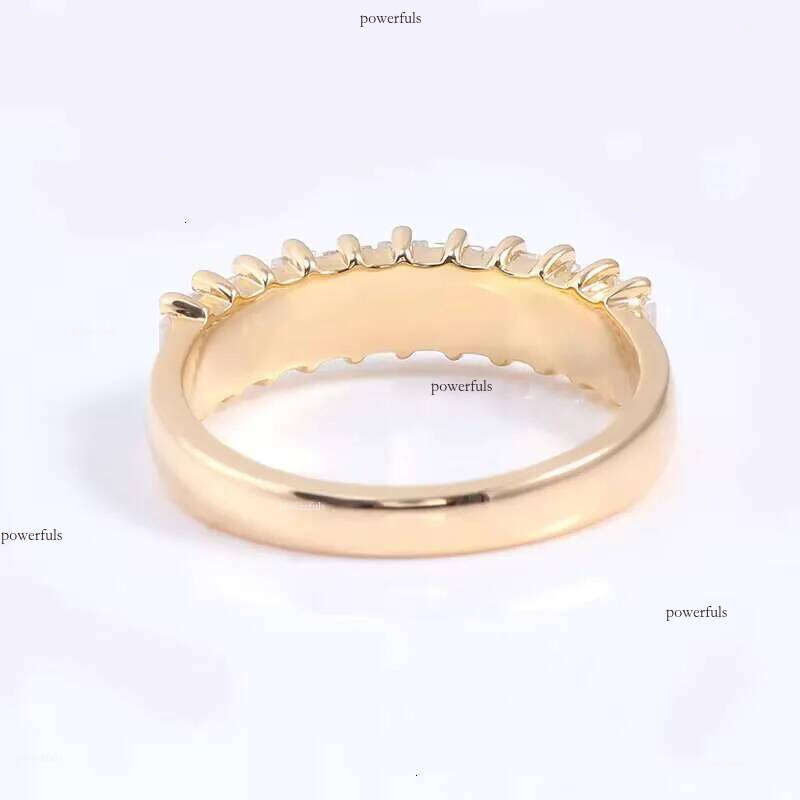 Baguette Cut Moissanite Engagement Ring Dia Eternity Wedding Yellow Band 14k Gold Rings for Women