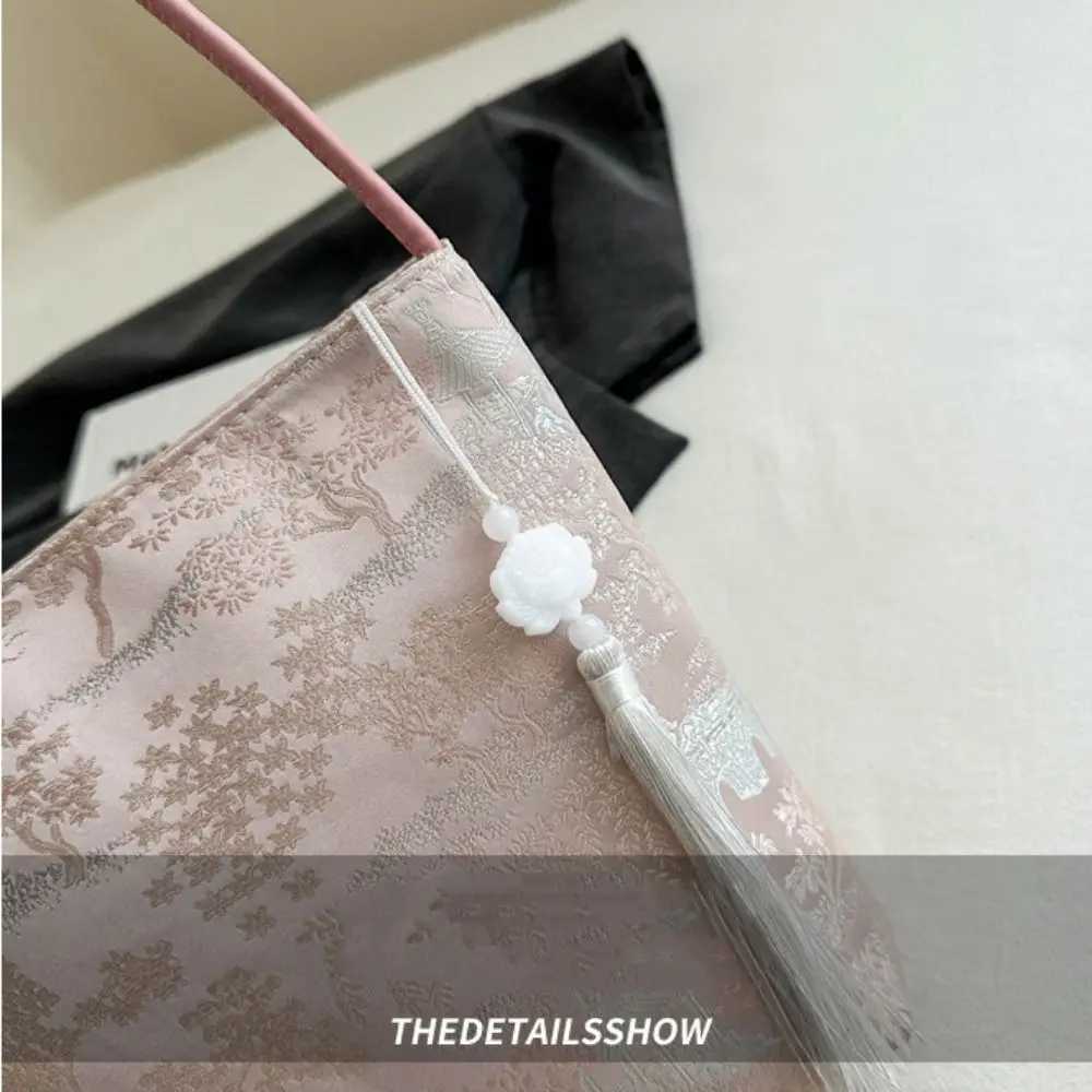 Printed Embroidery Shoulder Bag Large Capacity Handbag Hanfu Bucket Bag Floral Tote Bag New Chinese Style Handbag Outdoor