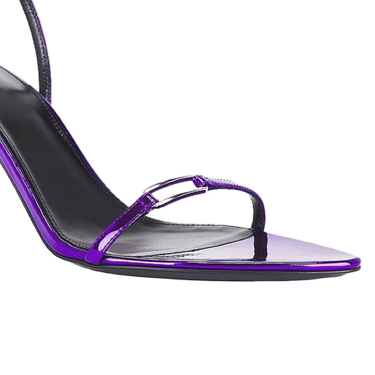 Elegant Fuchsia French Heel Sandals - 11cm Stiletto Ankle Strap Dress Heels for Women