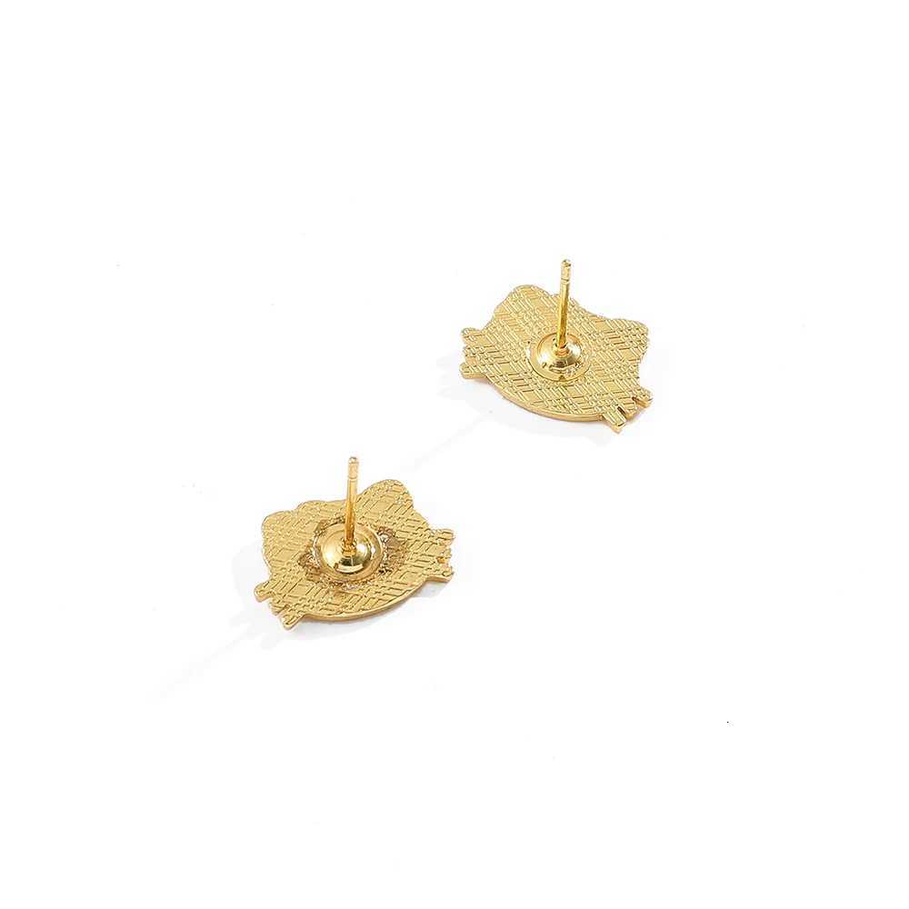Sanrio ute Sanrio Hello Kitty Cartoon Earrings Y2K Sweet Spicy Girl Alloy Earrings Kawai Minimalist Fashion Gold Color Diamond Jewelry w250716