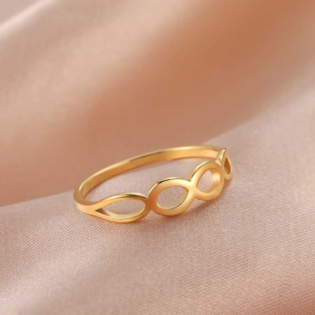 Skyrim Geometric Rings for Women Gold Color Stainless Steel Minimalist Rings 2025 Fashion Jewelry Wedding Anniversary Gifts S250716