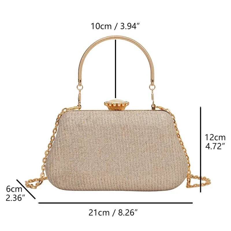 High Design Women Evening Brand Party Banquet Glitter For Ladies Wedding Clutch Handbag Shoulder Bag Chain Bolsas