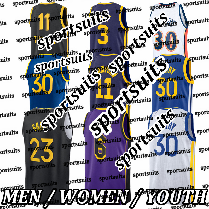 Warriors City Edition 30# Curry CURRY 11# Thompson basketball jersey sports jersey vest men women youth