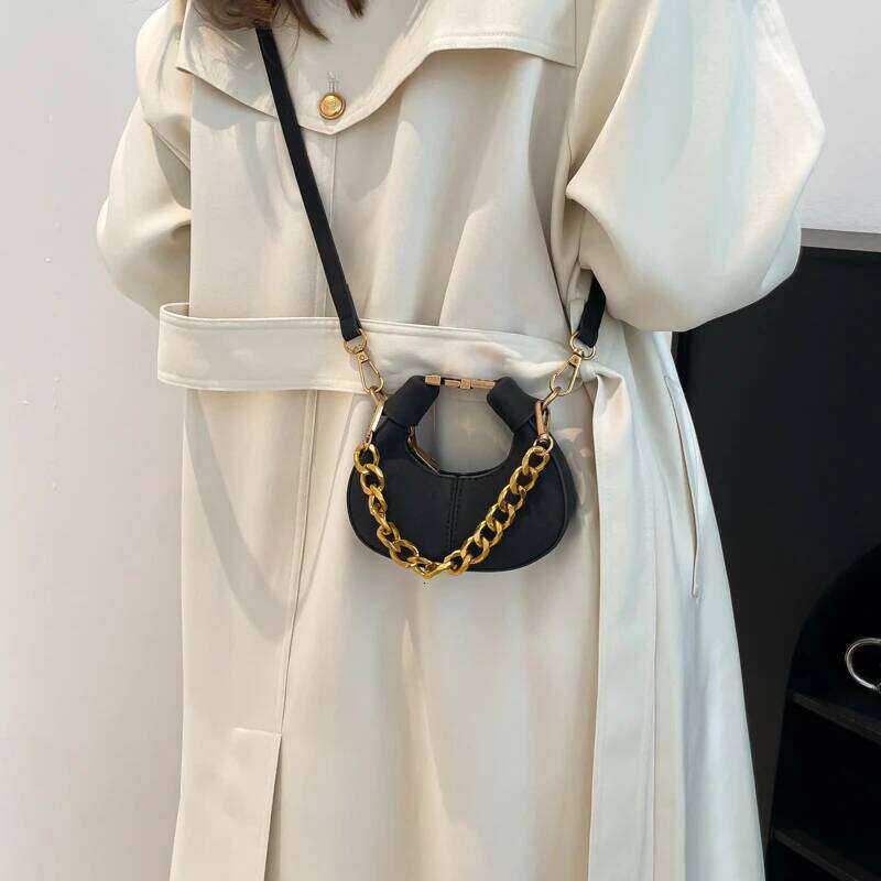 Mini PU Leather Saddle Shoulder Bag for Women Winter New Trend Handbags and Purses Females Crossbody Bags