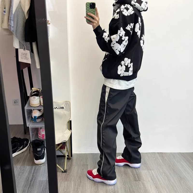 Mens Clothing Tracksuits Cargo Pants Oversize Y2K Clothing Joggers Streetwear Black Sports Trousers For Men y250716