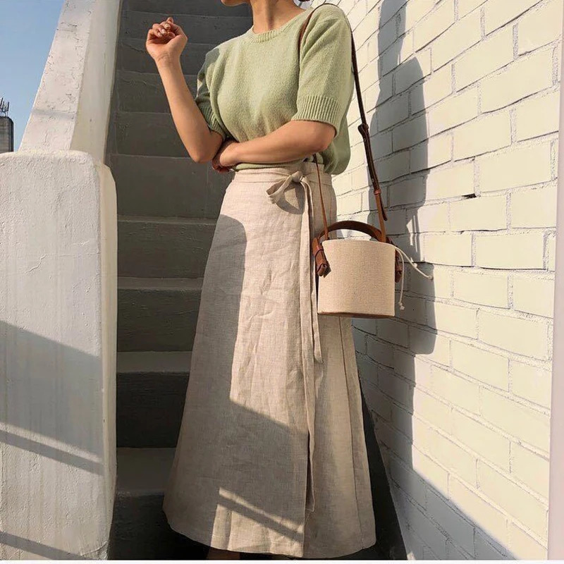 Summer Autumn Canvas Splicing Leather Drawstring Bucket Bag Women Fashion Contrast Small Bag Single Shoulder Crossbody Bag 250714