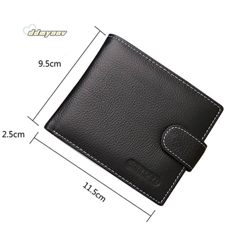 JINBAOLAI Retro Men Wallets Genuine Leather Card Horder Short Zipper Buckle Male Coin Pocket Photo Holder Mens Wallet ddmynov
