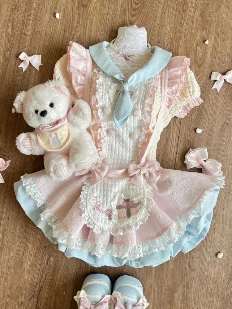 Summer Sweet Cute Pink Lace Up Women Outfits Lace Bow Slim Y2k Crop Tops + High Waist Mini Skirt Elegant Fashion 2 Piece Sets R250716