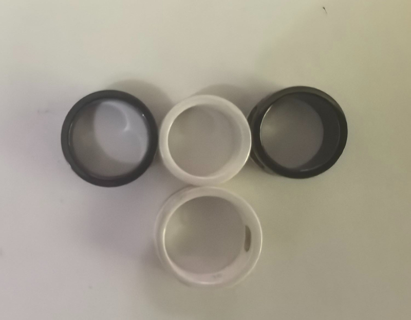 7mm Black White Ceramic Ring Plain Wedding Band