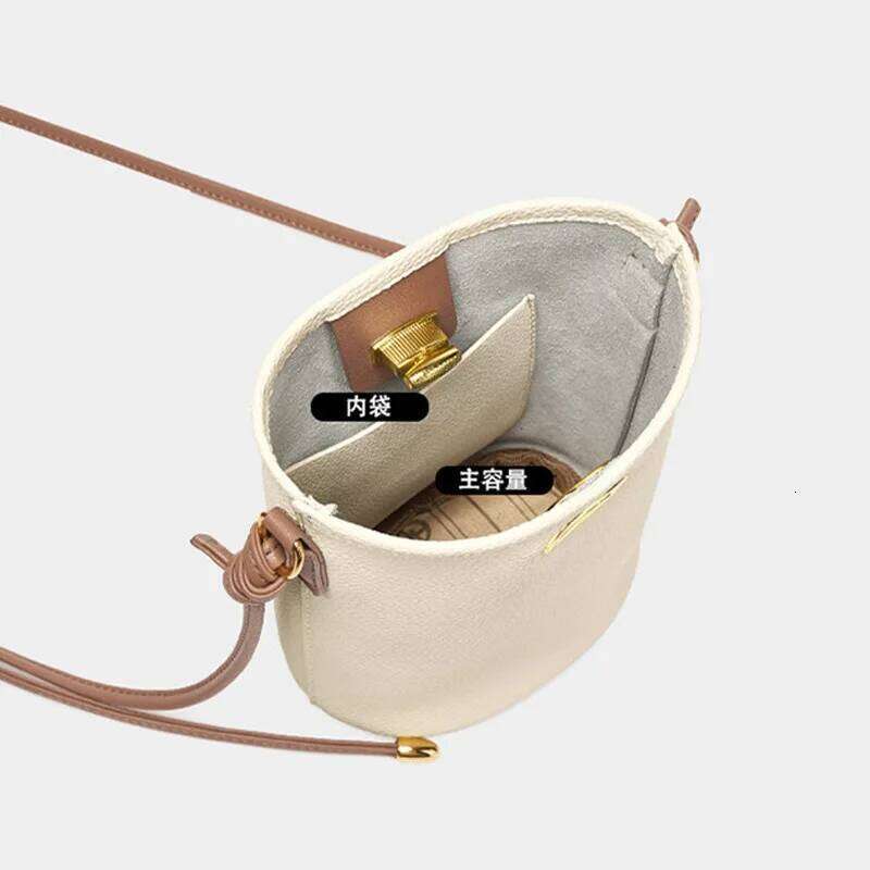 Women's Fashion Genuine Leather Pebbled Bucket Designer Portable Bag Top Layer Cowhide Shoulder Crossbody Ba