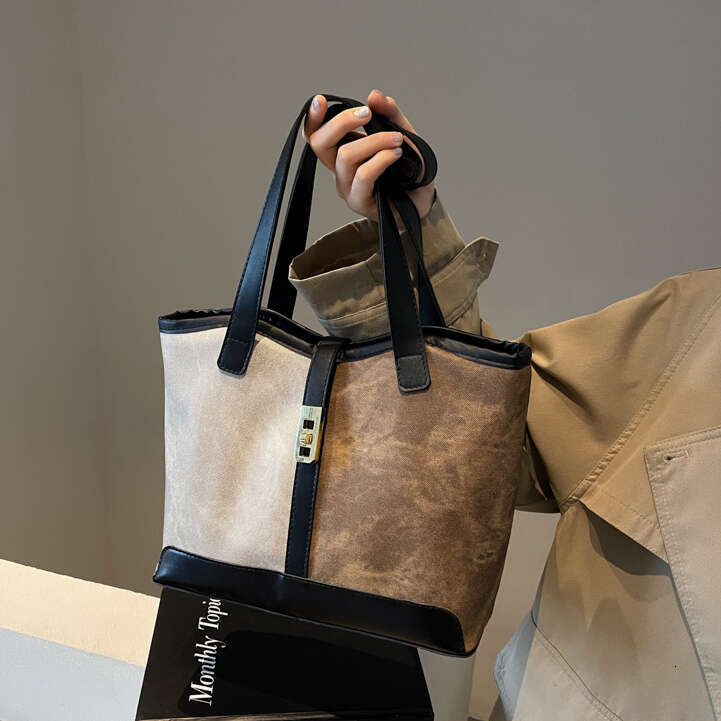 2025 New Handbags High-End Trendy Color-Block for Women Shoulder Bags Large Capacity