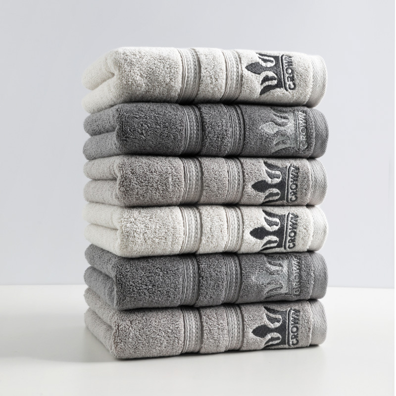 6 packs of high-grade pure cotton towel water-absorbing thickened soft towels embroidery household pure cotton face towels wholesale
