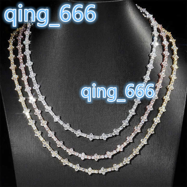 Fast Delivery Cross Tennis Necklace Bracelet Pass Diamond Tester Gra Certified 925 Sterling Silver Vvs Moissanite Tennis Chain