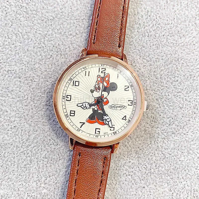 Disney Mickey Mouse Minnie Childrens Watches Fashion Cute Cartoon Quartz Watch Small Dial Wristwatch Ladies Dress Watch W20250716